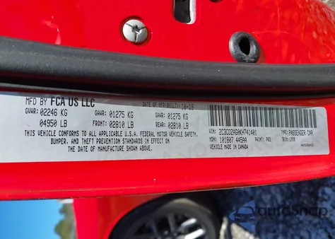 2019 Dodge Challenger Sxt from USA, damaged, VIN 2C3CDZAG0KH741401